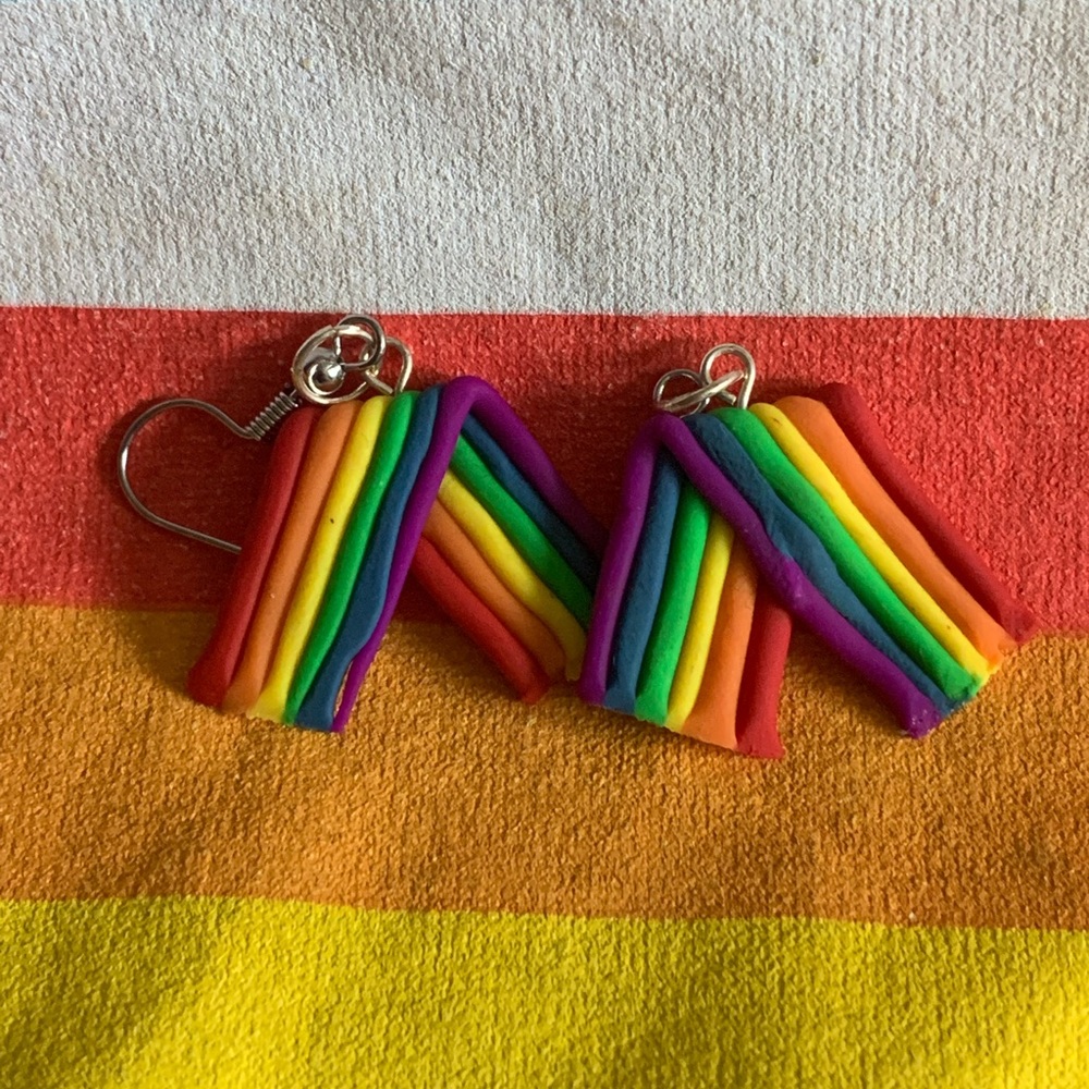 Ally clay pride earrings
